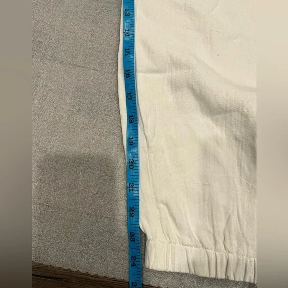 [S]Zara White Linen Blend Drawstring Jogger Pants Slouchy relaxed Gauze - Picture 6 of 8